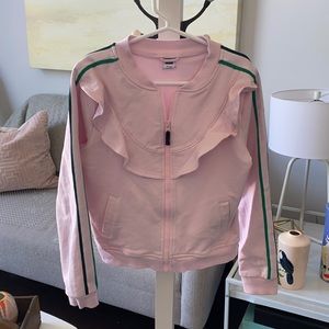 Janie + Jack pink ruffle track jacket